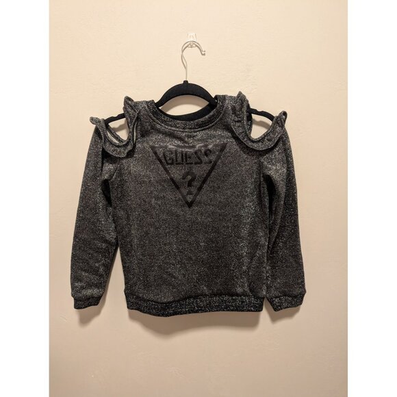 Guess Long Sleeve Cold Shoulder Logo Sweater size 12 - Picture 1 of 5